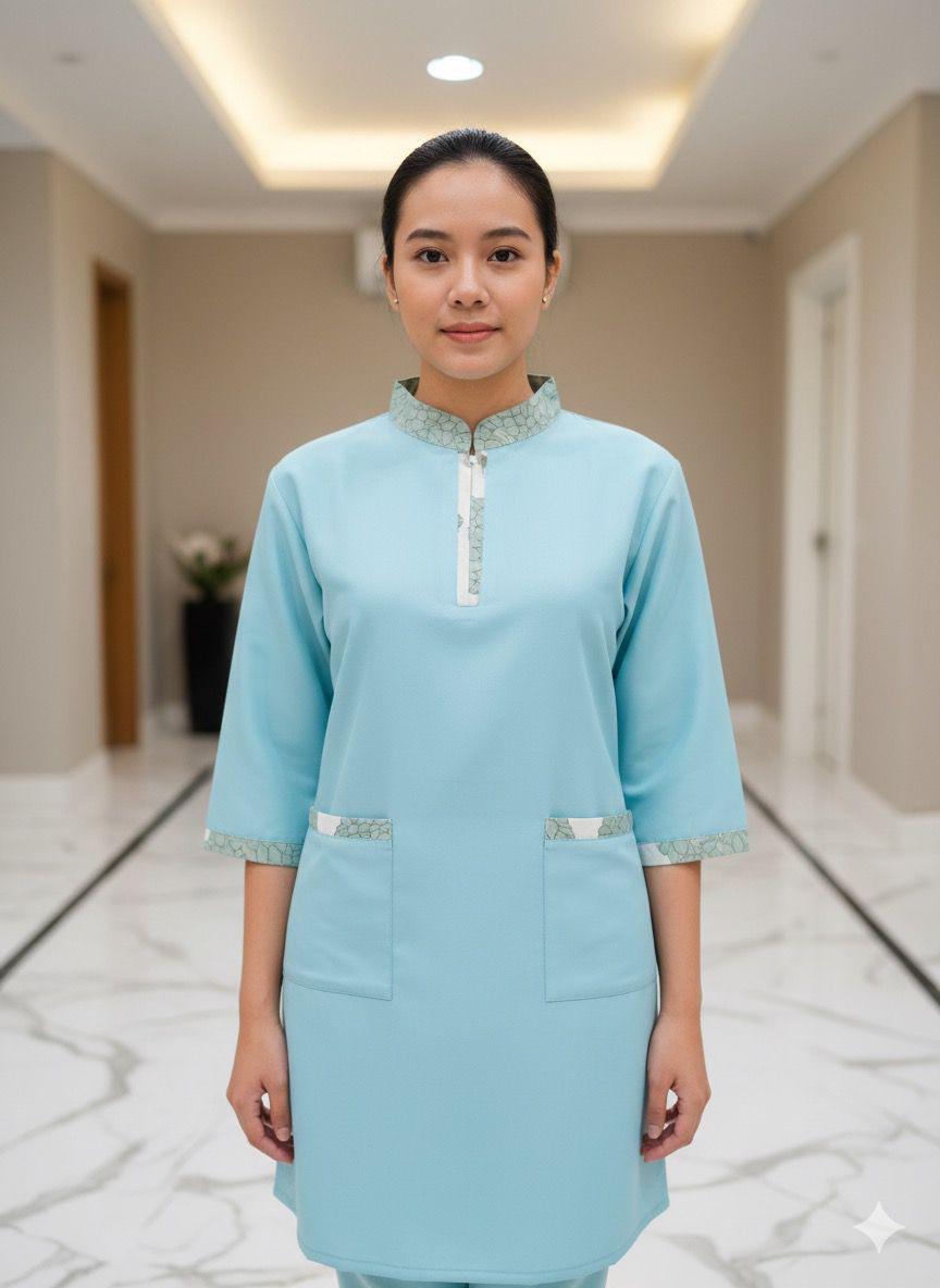 Premium Blue Domestic Staff Uniform – Comfortable & Durable